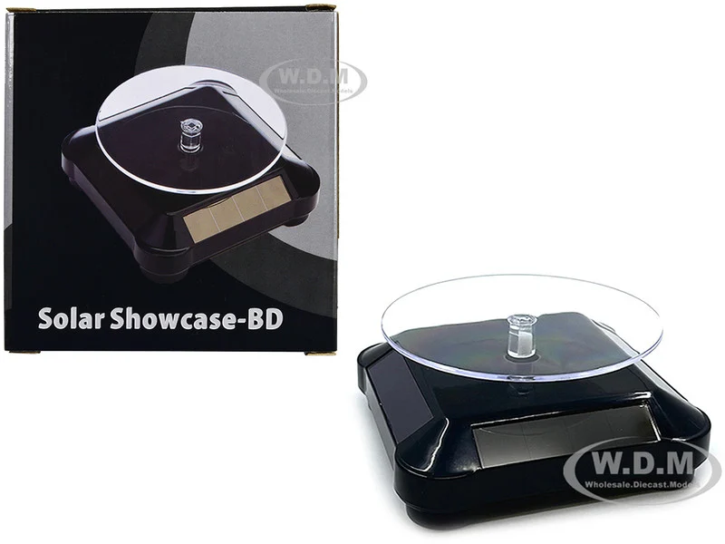 3.5″ Solar Rotating Display Stand with Black Base for 1/64 Scale Model Cars - Accessories