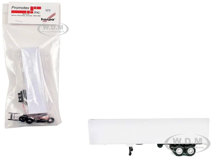 40ft Dry Van Trailer White 1/87 (HO) Plastic Model by Promotex - Accessories