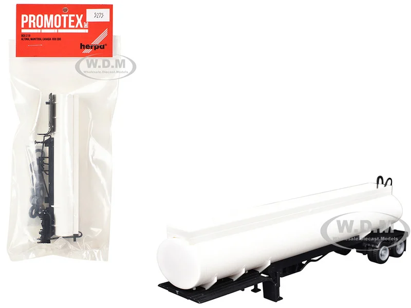 Elliptical Tanker Trailer White 1/87 (HO) Plastic Model by Promotex - Accessories