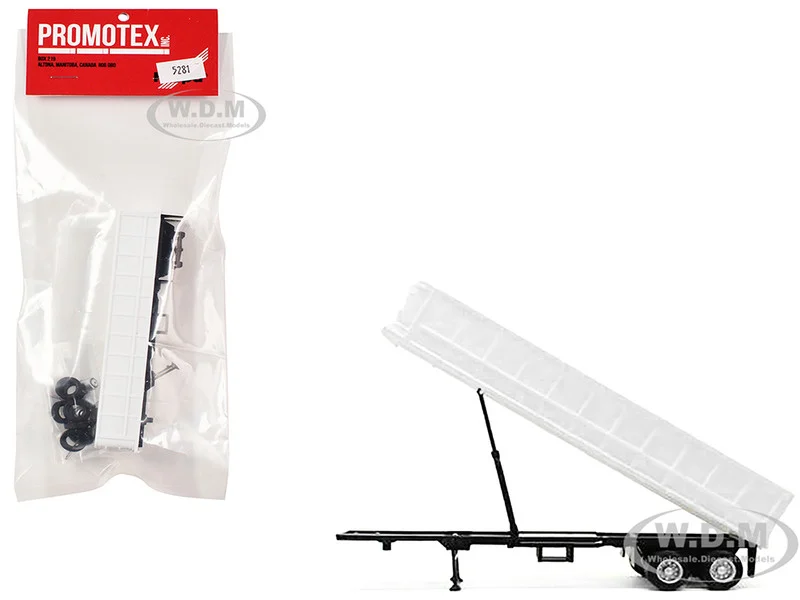 36ft Gravel Trailer White 1/87 (HO) Plastic Model by Promotex - Accessories