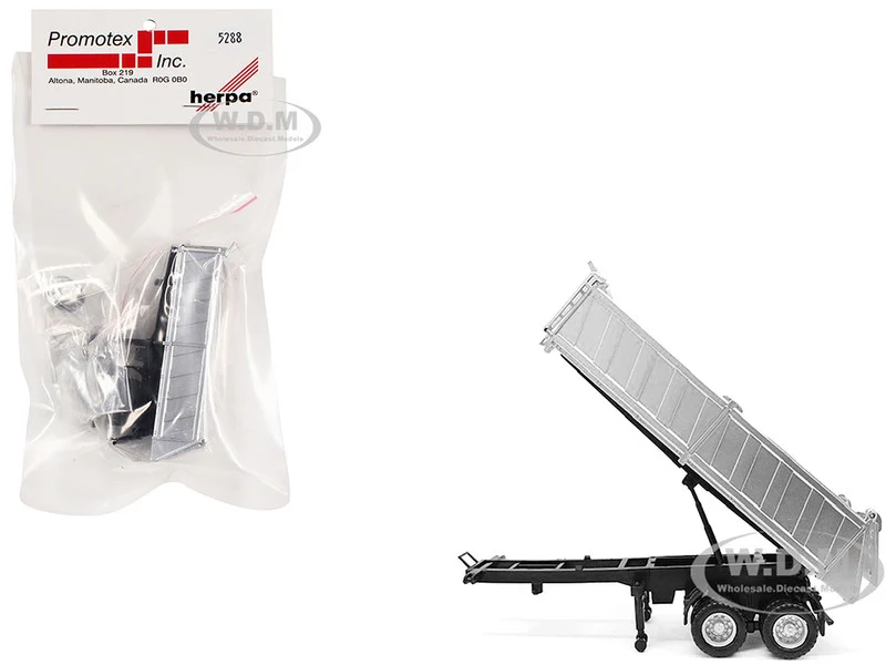 26ft Gravel Trailer Silver 1/87 (HO) Plastic Model by Promotex - Accessories