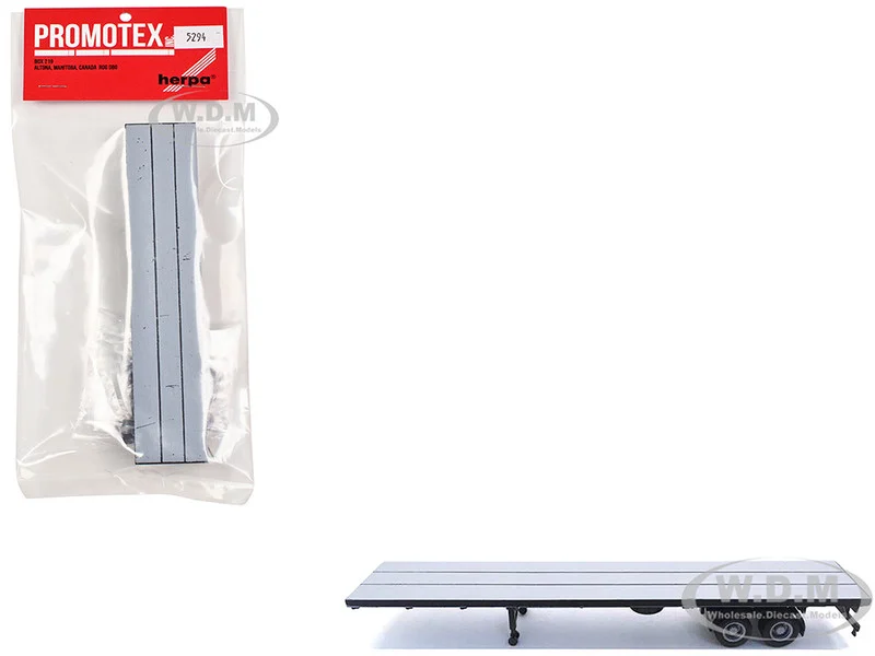 48ft Flatbed Trailer Gray Top 1/87 (HO) Plastic Model by Promotex - Accessories