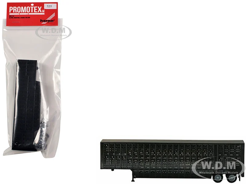 Livestock Trailer Black 1/87 (HO) Plastic Model by Promotex - Accessories