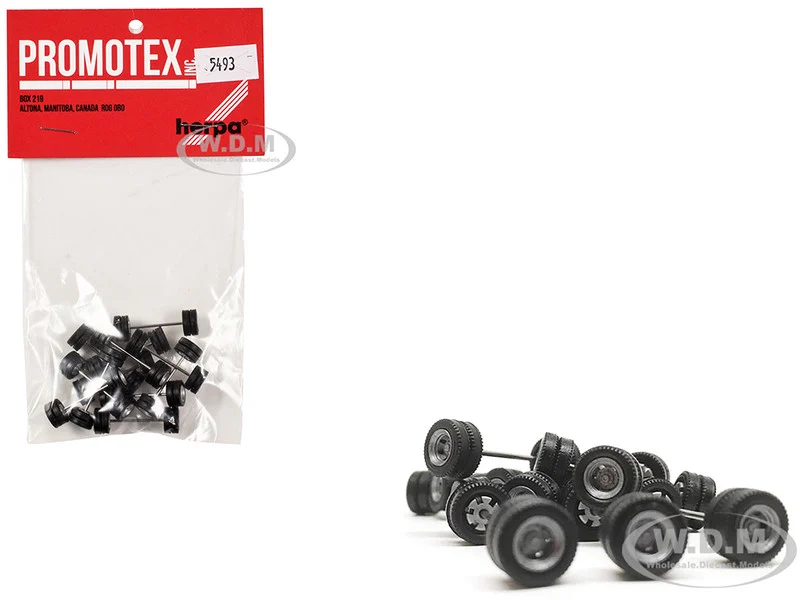 Goldhofer Trailer Wheelsets (12 Sets) 1/87 (HO) Plastic Model by Promotex - Accessories