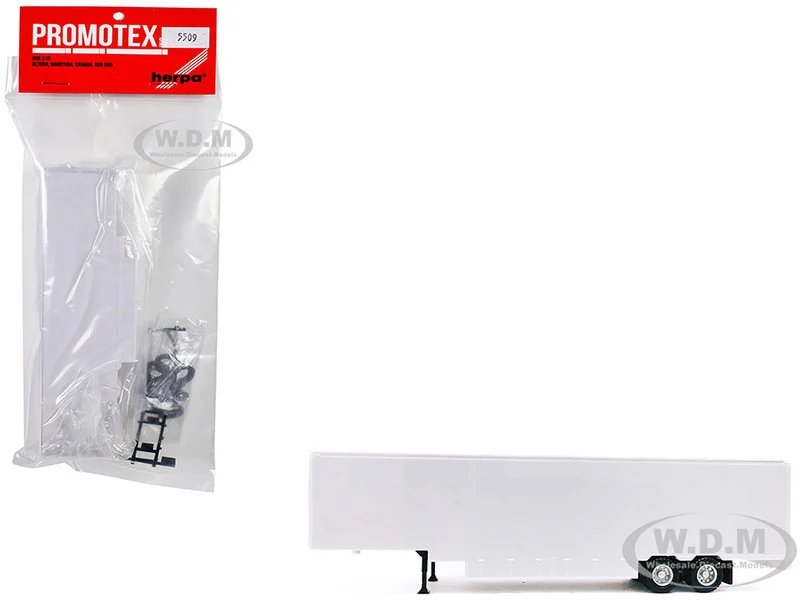 48ft Moving Van Trailer Light Gray 1/87 (HO) Plastic Model by Promotex - Accessories