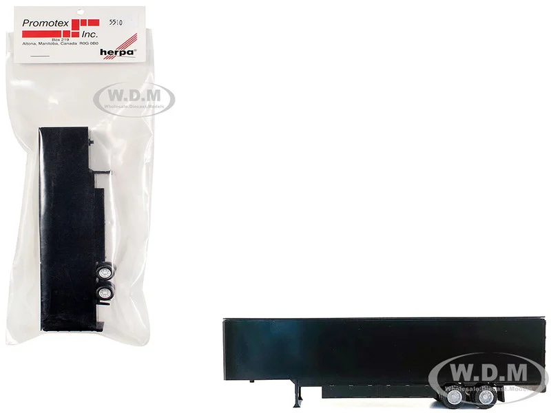 48ft Moving Van Trailer Black 1/87 (HO) Plastic Model by Promotex - Accessories