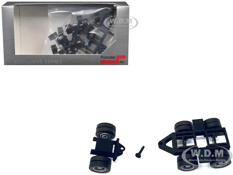 Lowboy Dual Axle Booster with Integrated Rear Axle (2 Sets) 1/87 (HO) Plastic Model by Promotex - Accessories