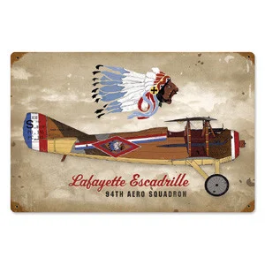 Lafayette Escadrille Metal Sign - Vintage Sign Co.