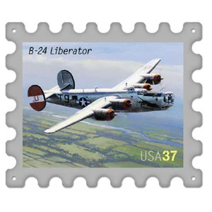 B-24 Liberator Postage Stamp Metal Sign
