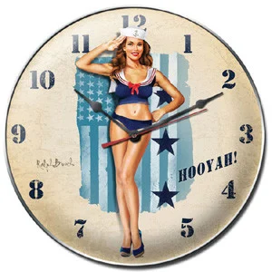 "Hooyah" Navy Clock - Vintage Sign Co.