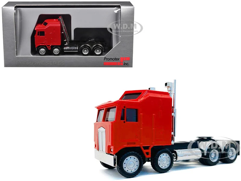 K100 5 Bar Grill Twin Steer Truck Tractor Red 1/87 (HO) Plastic Model Car by Promotex - Kenworth Models