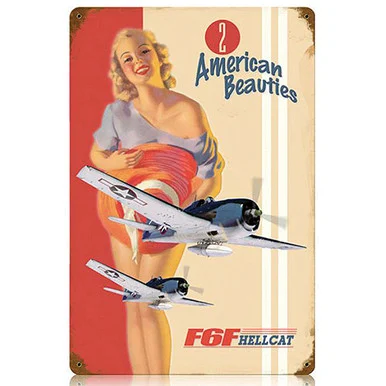 Two American Beauties Metal Sign - Vintage Sign Co.