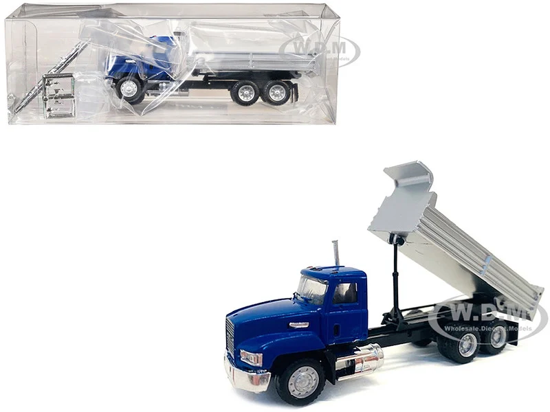Mack Dump Truck Blue 1/87 (HO) Plastic Model Car by Promotex - Mack Models