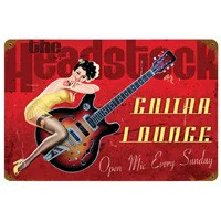 Guitar Lounge Metal Sign - Vintage Sign Co.