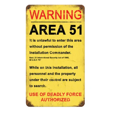 Area 51 Metal Sign - 8" x 14"