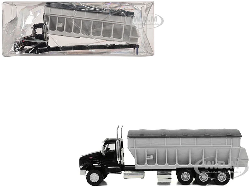 Peterbilt 579 Potato/Sugar Beet Truck Black 1/87 (HO) Plastic Model Car by Promotex - Peterbilt Models