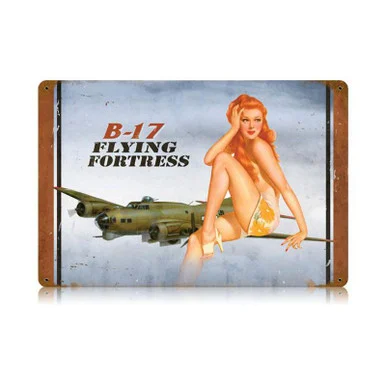 B-17 Flying Fortress Redhead Metal Sign
