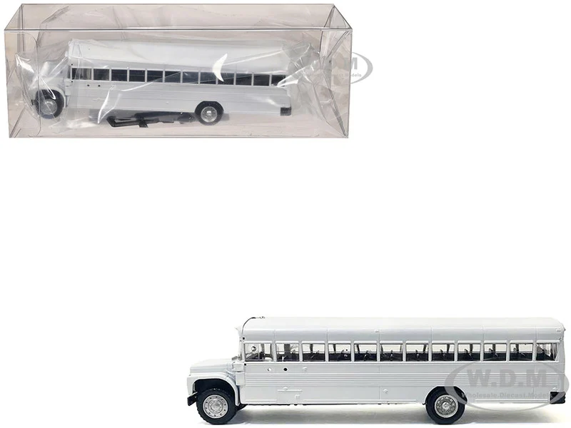 School Bus White 1/87 (HO) Plastic Model by Promotex - Bus Models