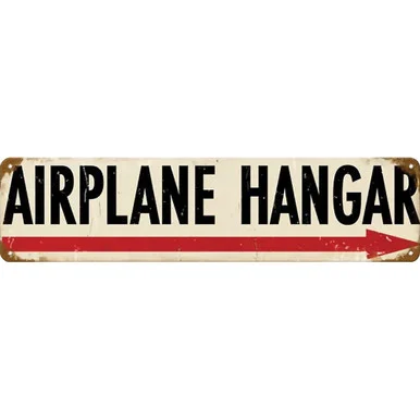 American Airplane Hangar Metal Sign V483 - Vintage Sign Co.