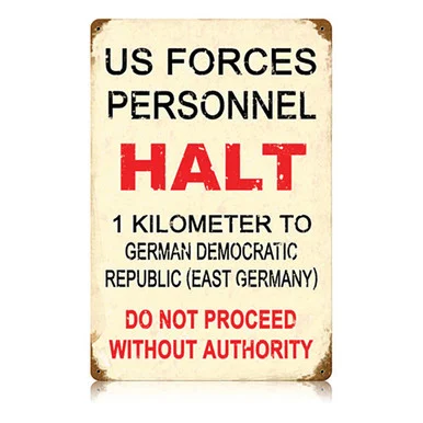 "U.S. Forces Personnel Halt" Metal Sign - Vintage Sign Co.