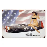 P-47 "Little Chief" Metal Sign - Nude Version