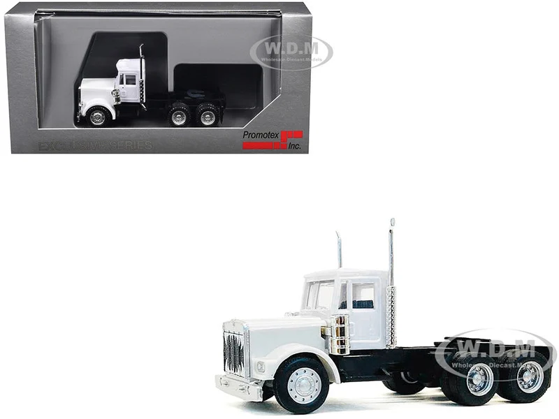 Kenworth W900 Short Day Cab White 1/87 (HO) Plastic Model Car by Promotex - Kenworth Models