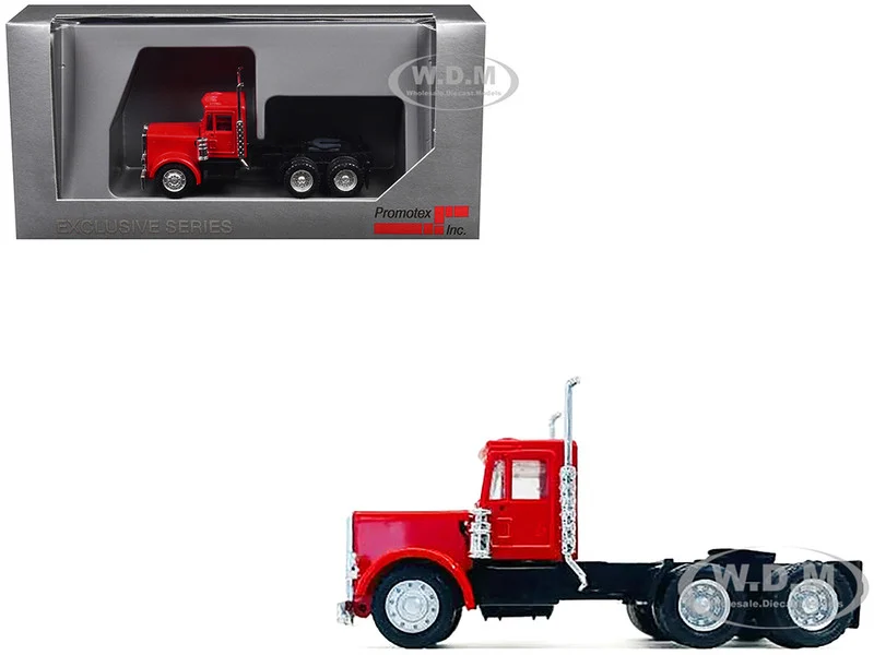 Peterbilt Short Day Cab Red 1/87 (HO) Plastic Model Car by Promotex - Peterbilt Models