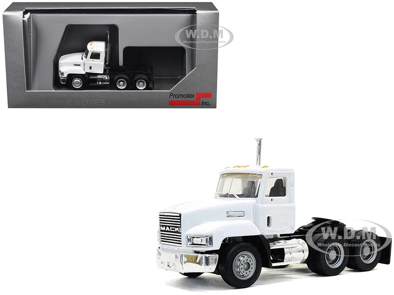 Mack 603 Short Day Cab White 1/87 (HO) Plastic Model Car by Promotex - Mack Models