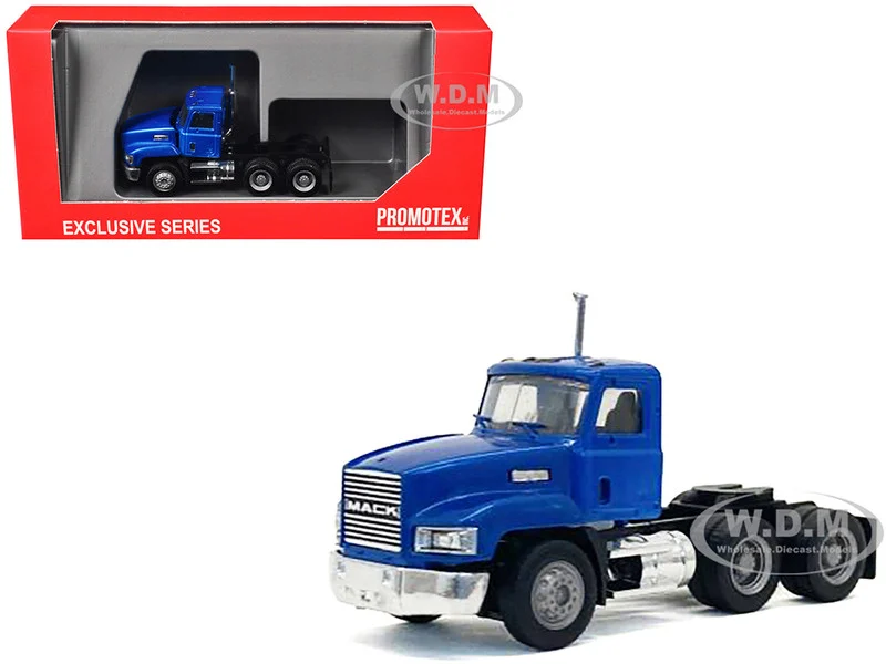 Mack 603 Short Day Cab Blue Metallic 1/87 (HO) Plastic Model Car by Promotex - Mack Models