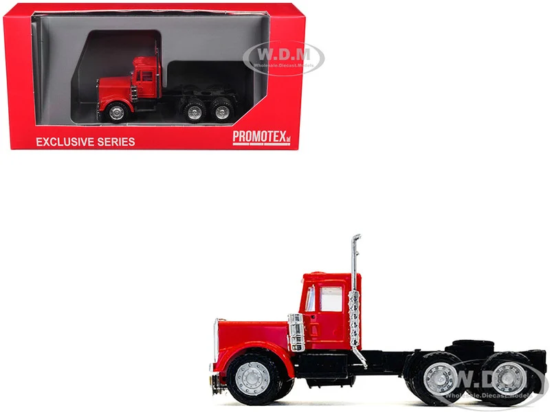 Kenworth W900 Short Day Cab "New Version" Red 1/87 (HO) Plastic Model Car by Promotex - Kenworth Models