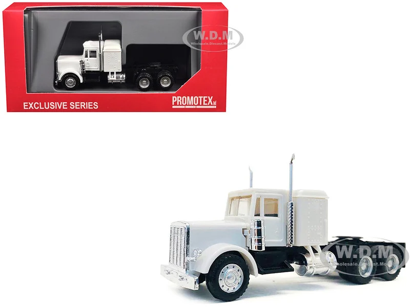 Peterbilt Sleeper Cab White 1/87 (HO) Plastic Model Car by Promotex - Peterbilt Models