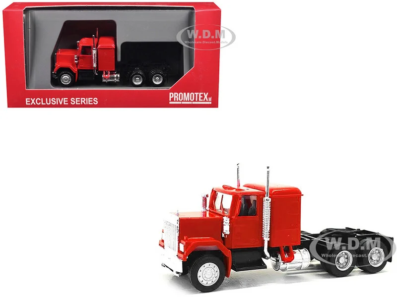 GMC Sleeper Cab Red 1/87 (HO) Plastic Model Car by Promotex - GMC Models