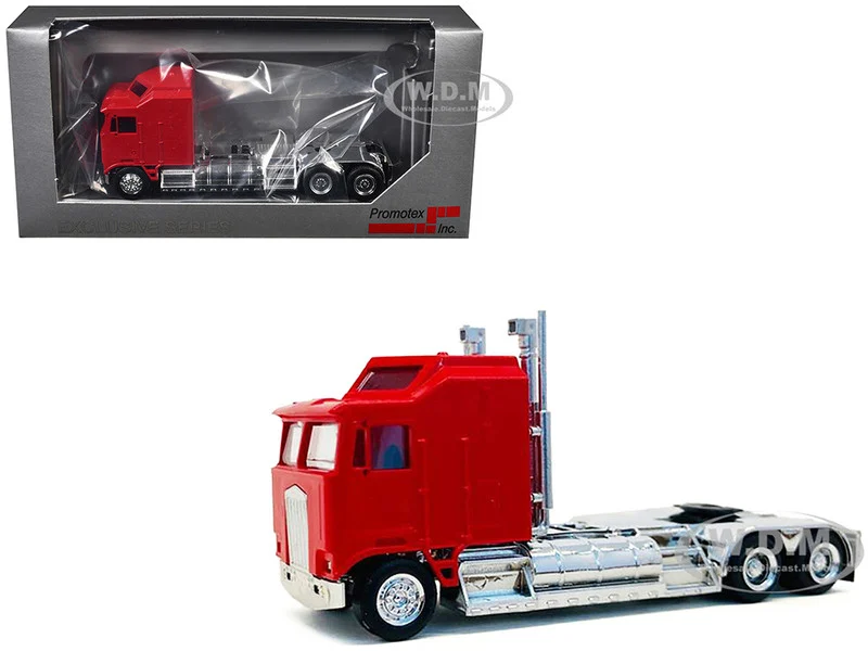 Kenworth K100 with 5-Bar Grill and XXL Chassis Red 1/87 (HO) Plastic Model Car by Promotex