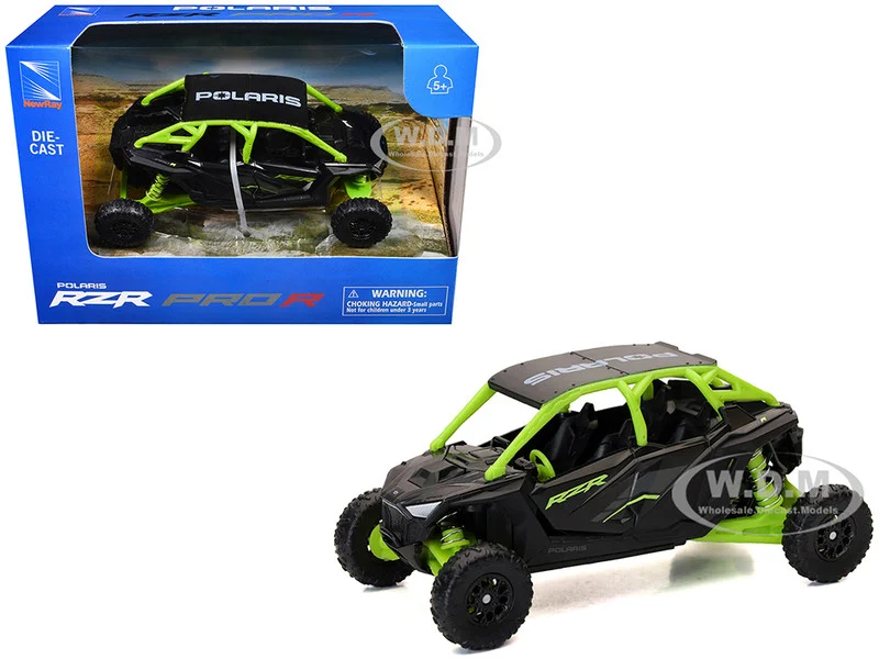 Polaris RZR Pro R UTV Black and Lime Green Diecast Model by New Ray - Polaris Models