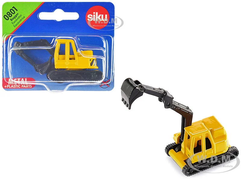 Excavator Yellow and Black Diecast Model by Siku - Construction Models