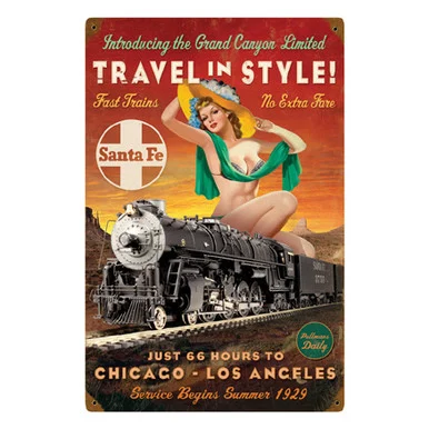 Travel in Style Pin-Up Metal Sign