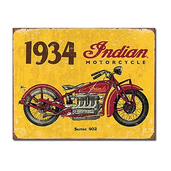 1934 Indian Motorcycle Metal Sign - Desperate Enterprises