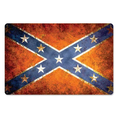 Confederate Battle Flag Vintage Sign (weathered) - Vintage Sign Co.