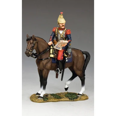 French Cuirassier Studying Map on Horseback 1/30 Figure - King and Country