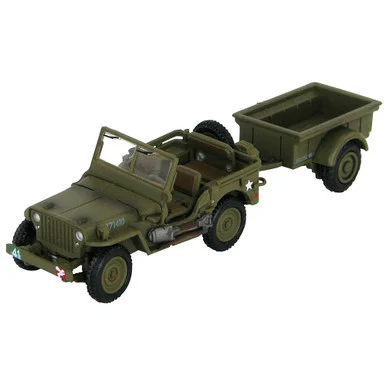 Willys Jeep with Trail 1/72 Die Cast Model - Hobby Master