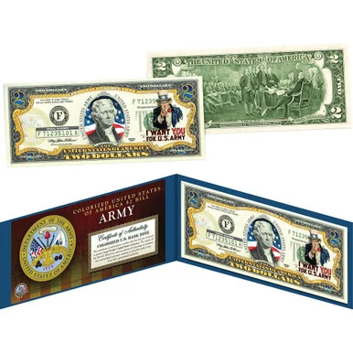 Uncle Sam "I Want You" Colorized  Bill Army_WWII_2Bill - Merrick Mint