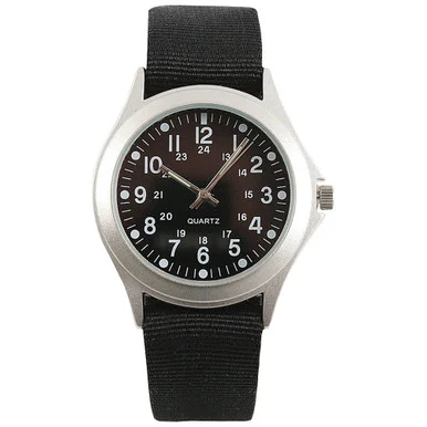 Nylon-Strap Military Watch - Black