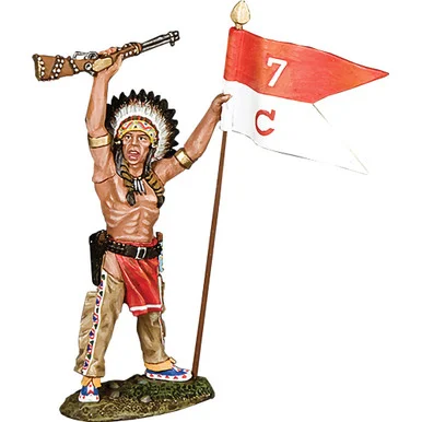 War Bonnet with Captured Guidon 1/30 Figure - King and Country