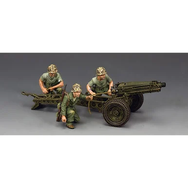 4-Piece USMC 75mm Pack Howitzer & Crew 1/30 Figure Set