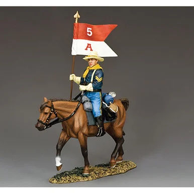 U.S. Cavalry Mounted Guidon Bearer 1/30 Figure - King and Country