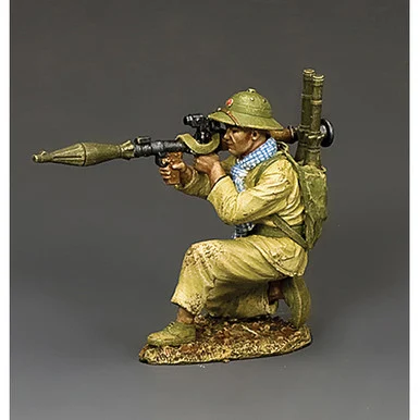 NVA Soldier Kneeling Firing RPG 1/30 Figure - King and Country