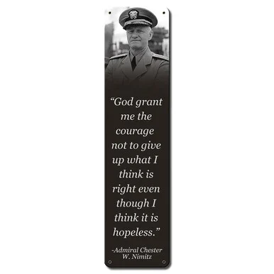 "God Grant Me the Courage" Nimitz Metal Sign - Vintage Sign Co.