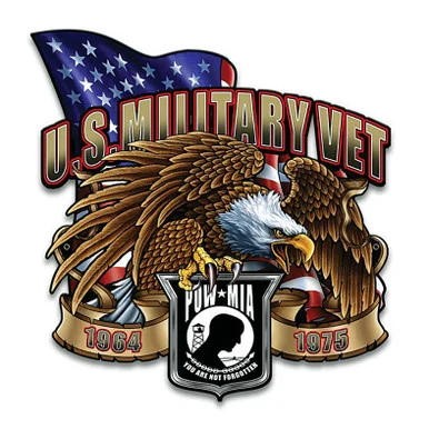 US Military Vet Eagle Plasma Metal Sign SM583 - Vintage Sign Co.