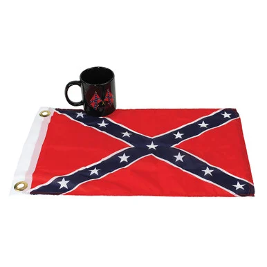 Crossed Rebel Flags Mug with 12"x 18" Flag - Ruffin Flag Company