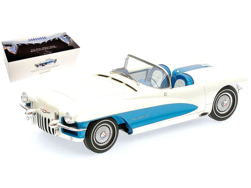 1955 LaSalle II Roadster Concept Convertible White and Blue Limited Edition to 999 pieces Worldwide 1/18 Model Car by Minichamps - Other